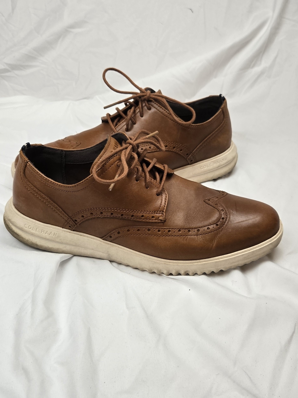 Cole Haan Grand+ Wingtip Oxford Shoes Brown Leather Sneakers Men's Size 12M C369